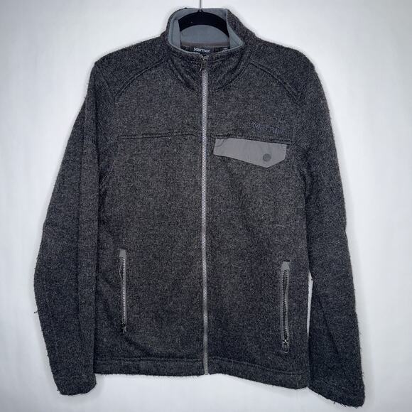 Marmot Other - Marmot Men’s Poacher Pile Zip Jacket Wool Blend Gray Size Small